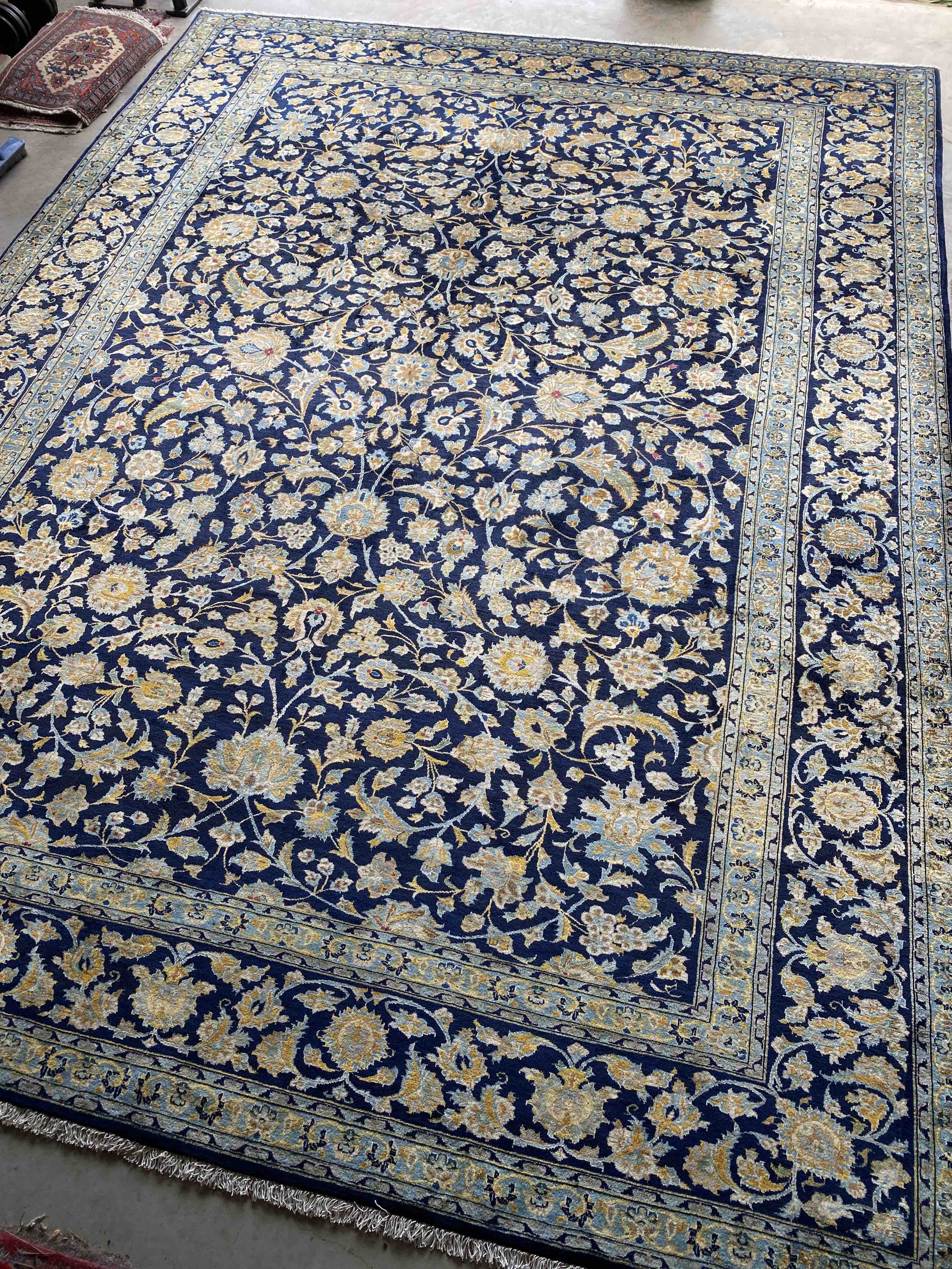 Fine Blue Kashan 417x306cms