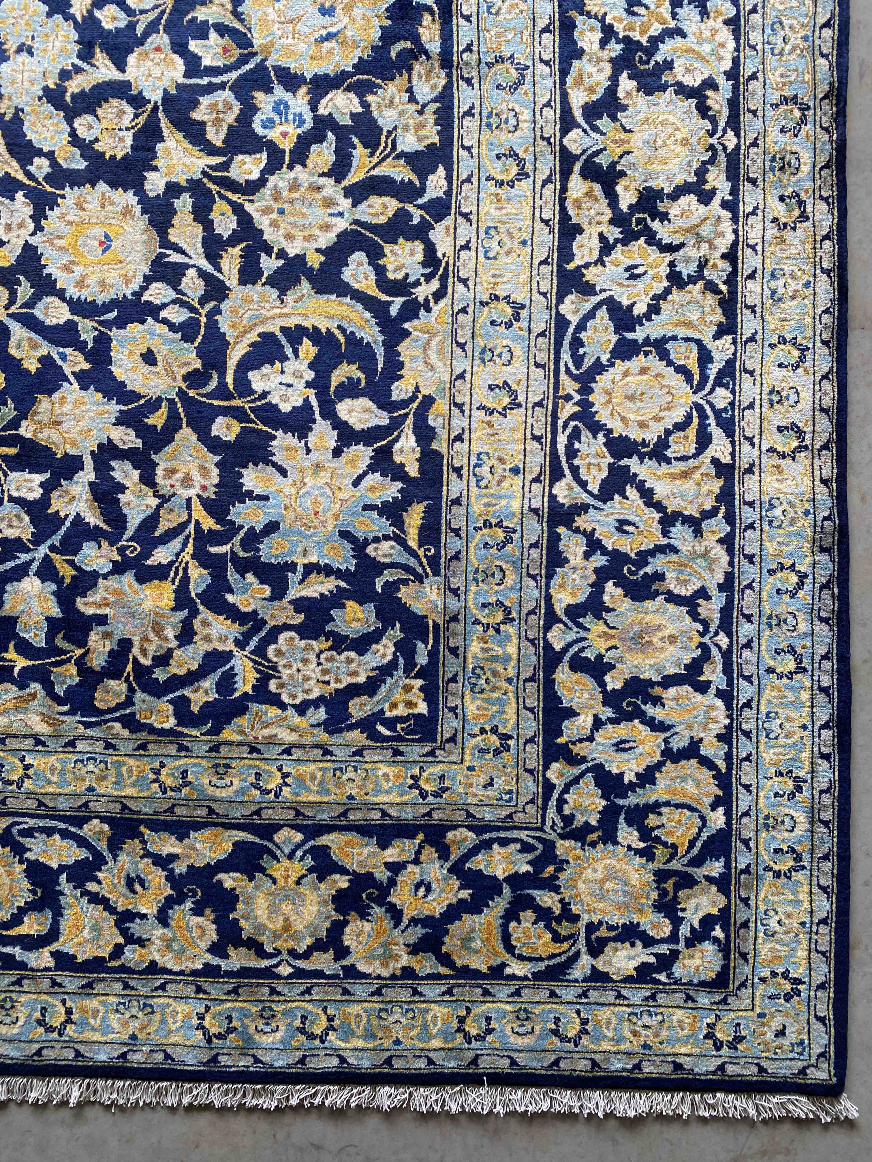 Fine Blue Kashan 417x306cms