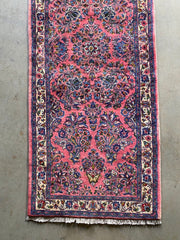 Pink Sarouk Runner 215x84cms