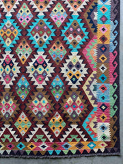 Turquoise Uzbek Afghan Kelim 288x214cms