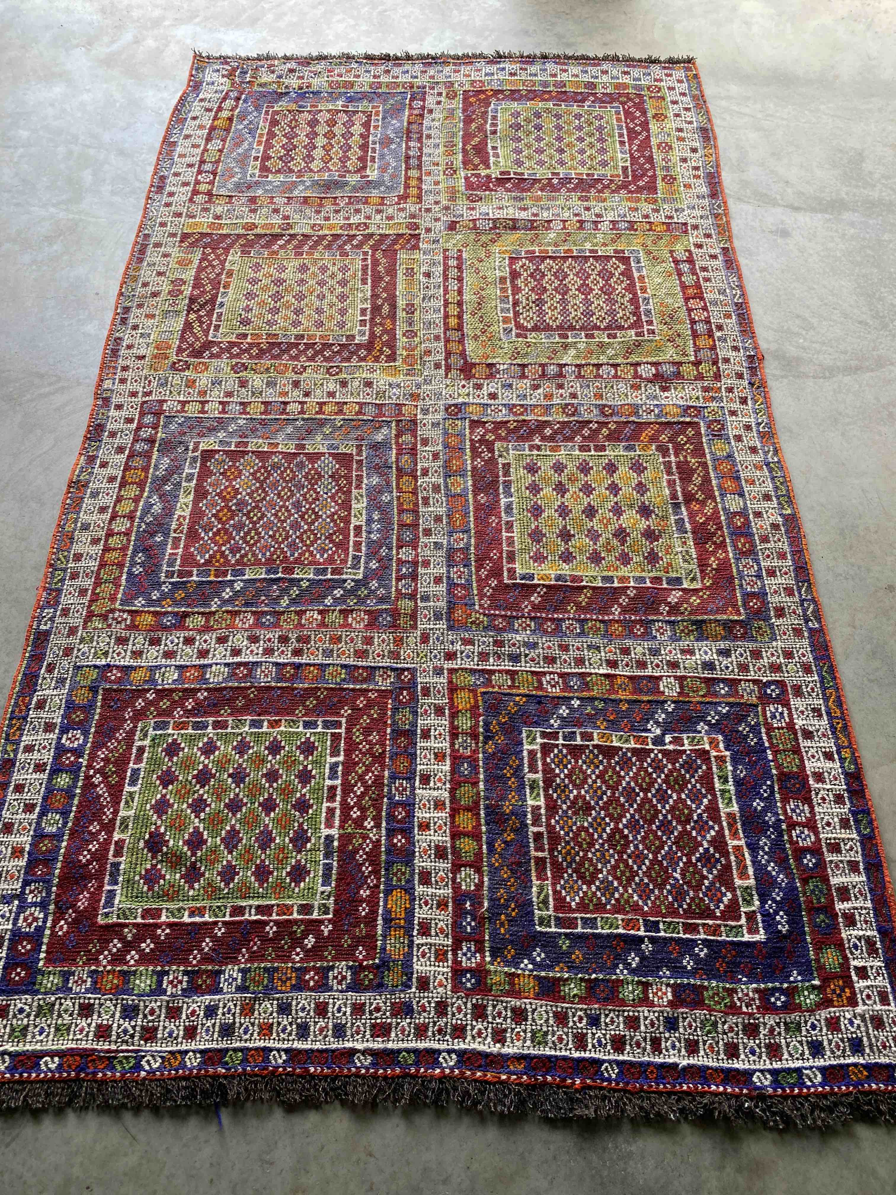 Turkish Balikeshir Kelim Flatweave 262x140cms