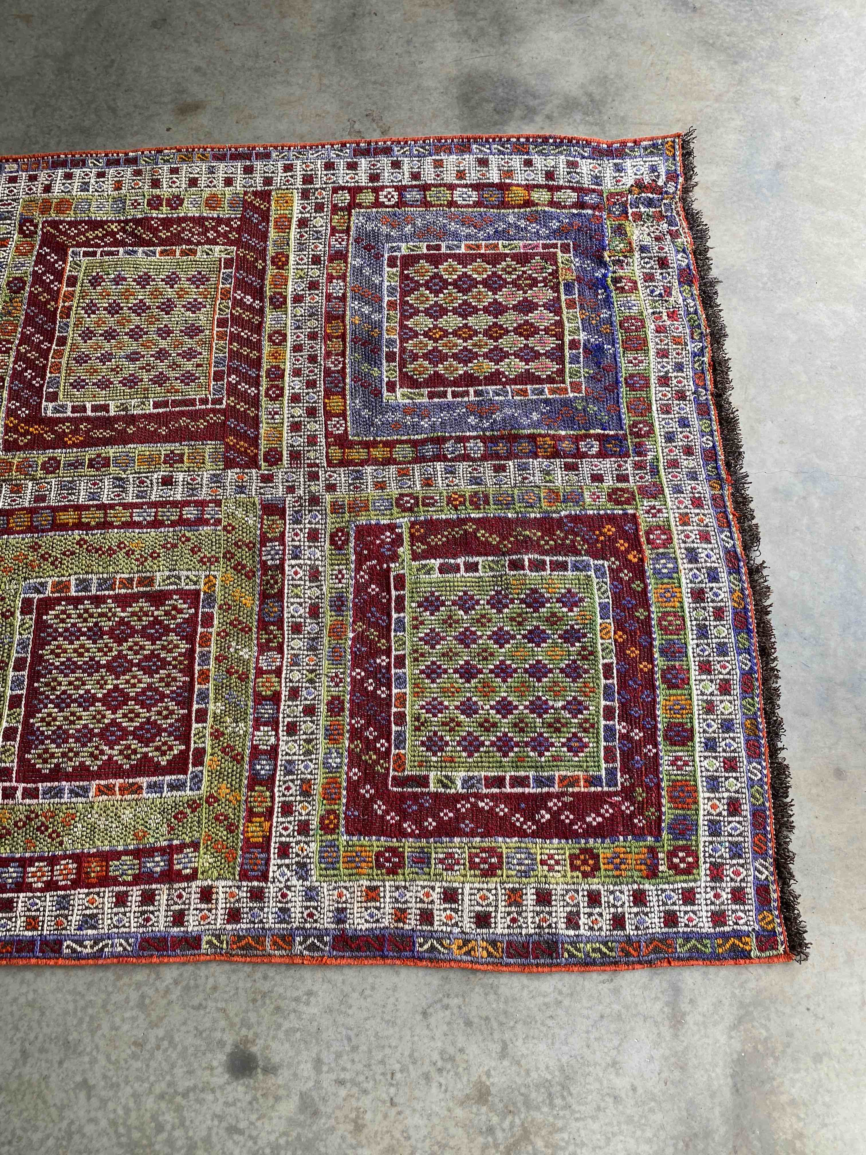 Turkish Balikeshir Kelim Flatweave 262x140cms