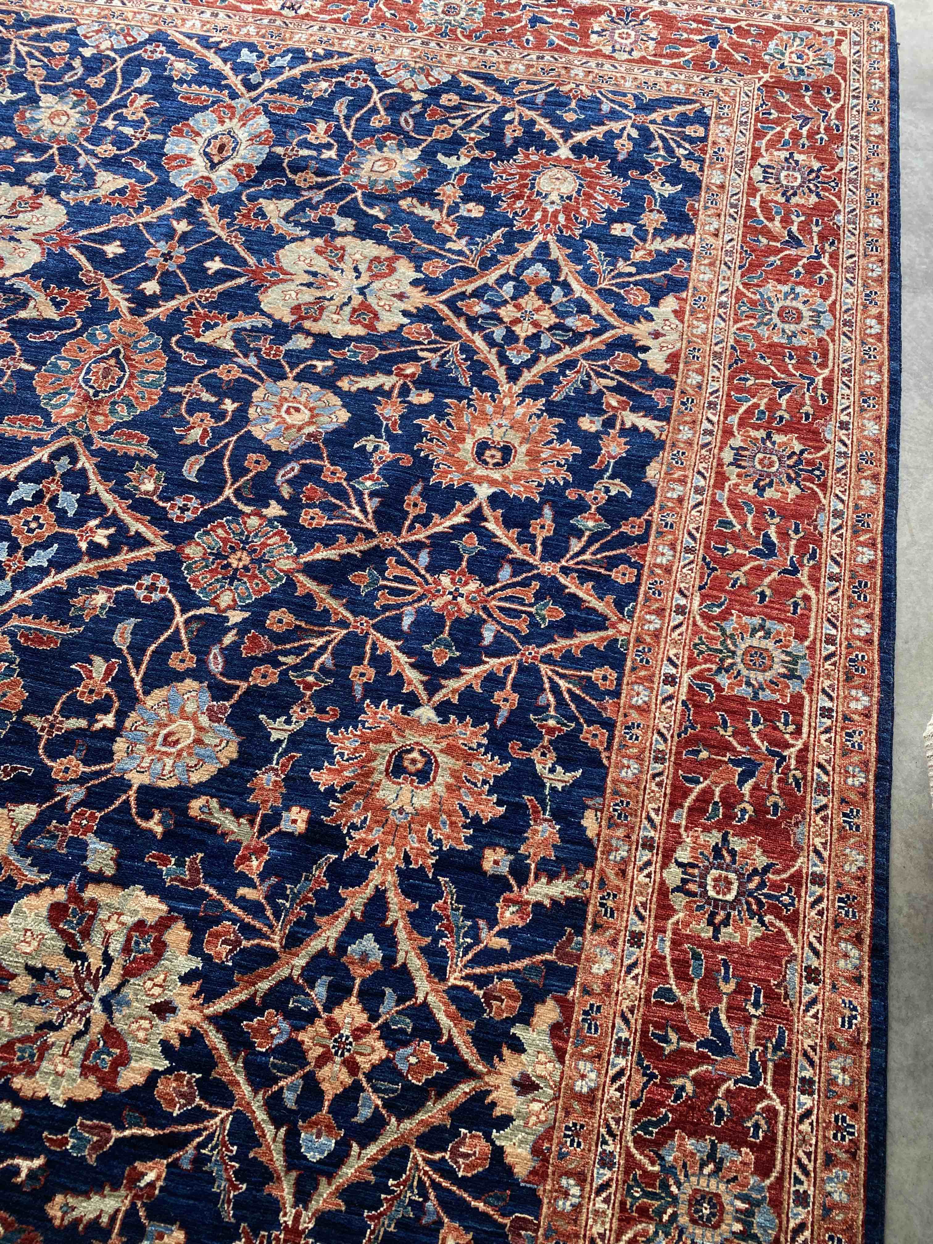 Afghan Pumpkin Vine Rug 378x275cms