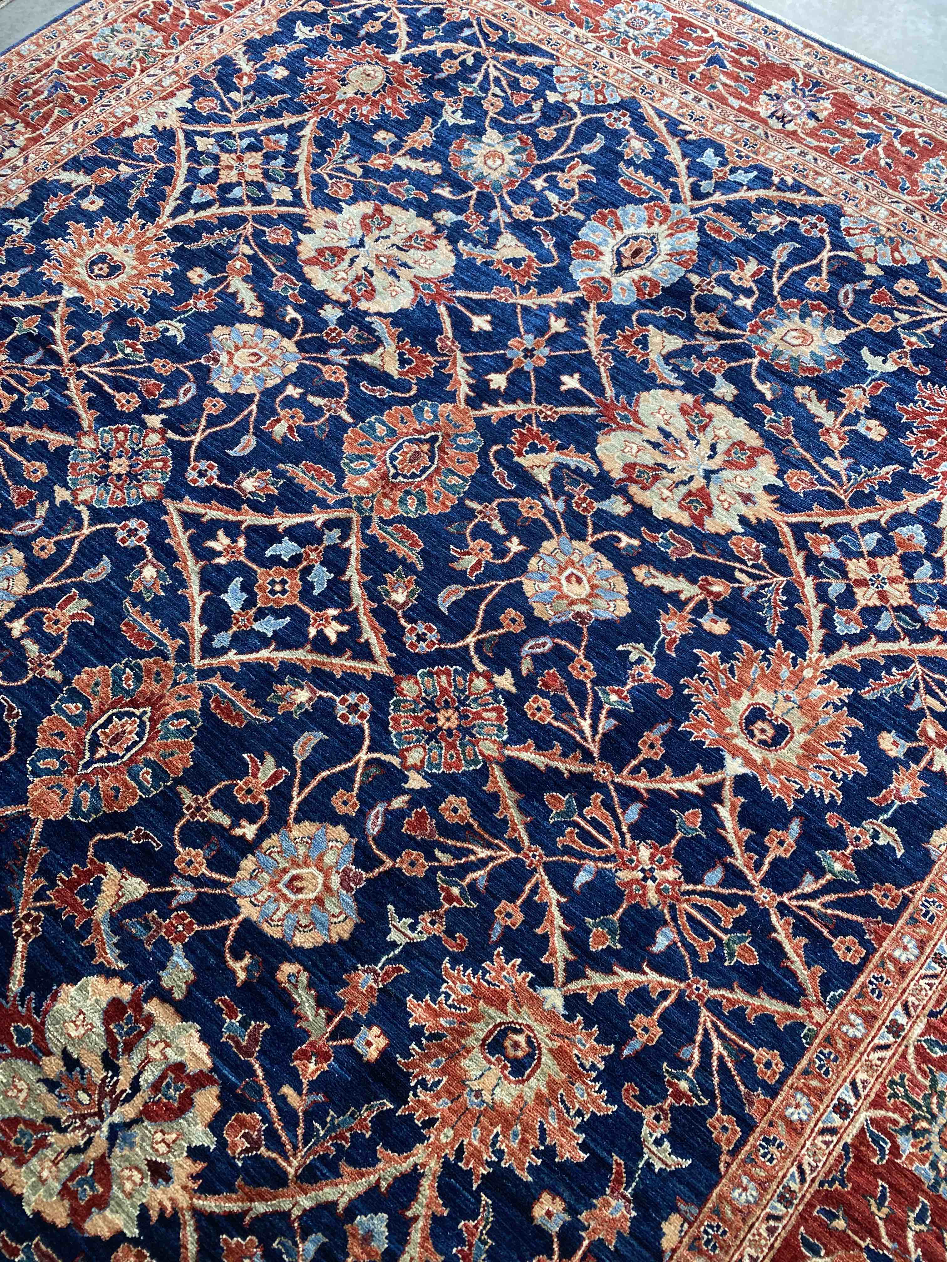 Afghan Pumpkin Vine Rug 378x275cms