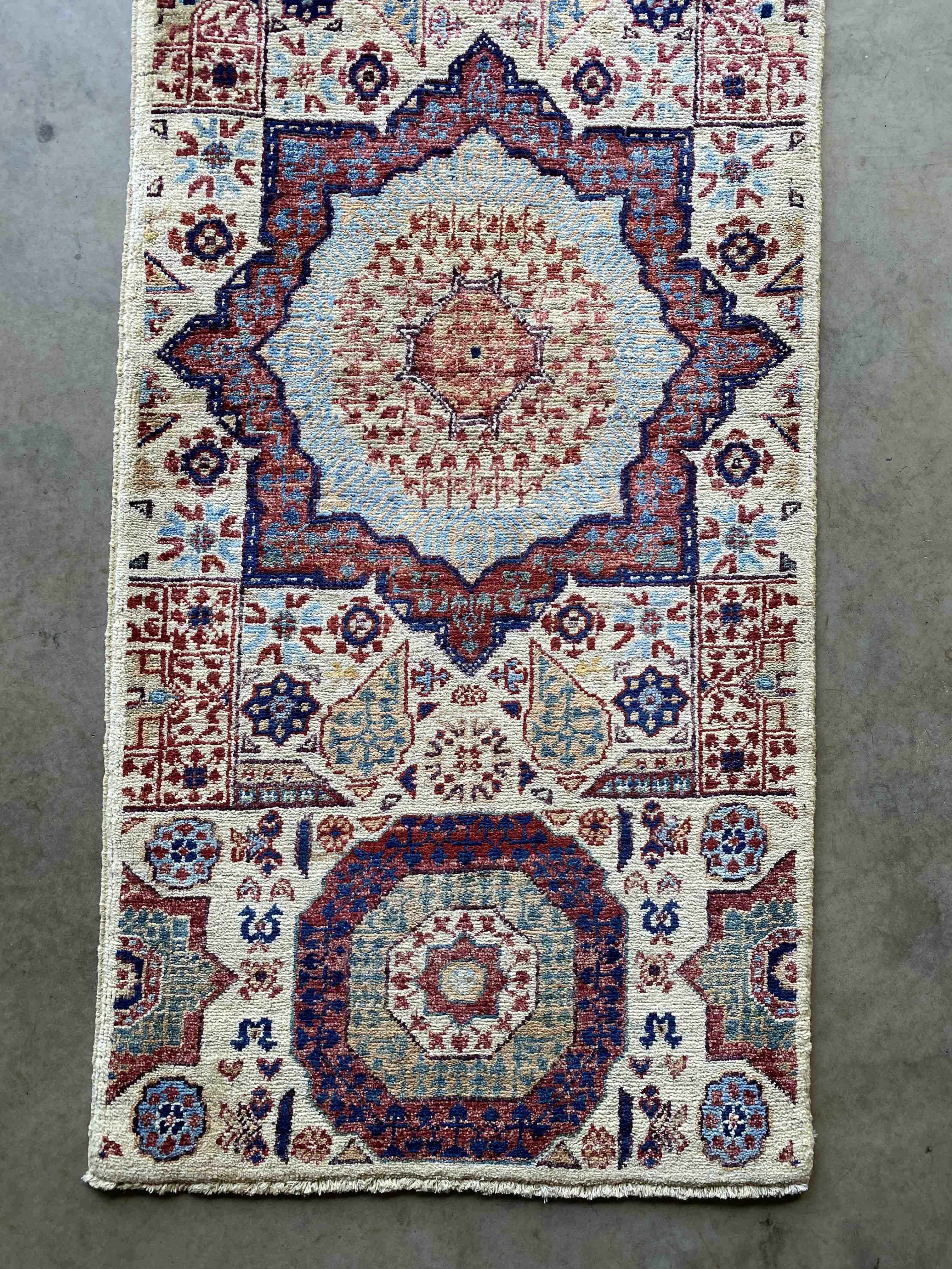 Afghan Mamluk Natural Dye Rug 142x60cms