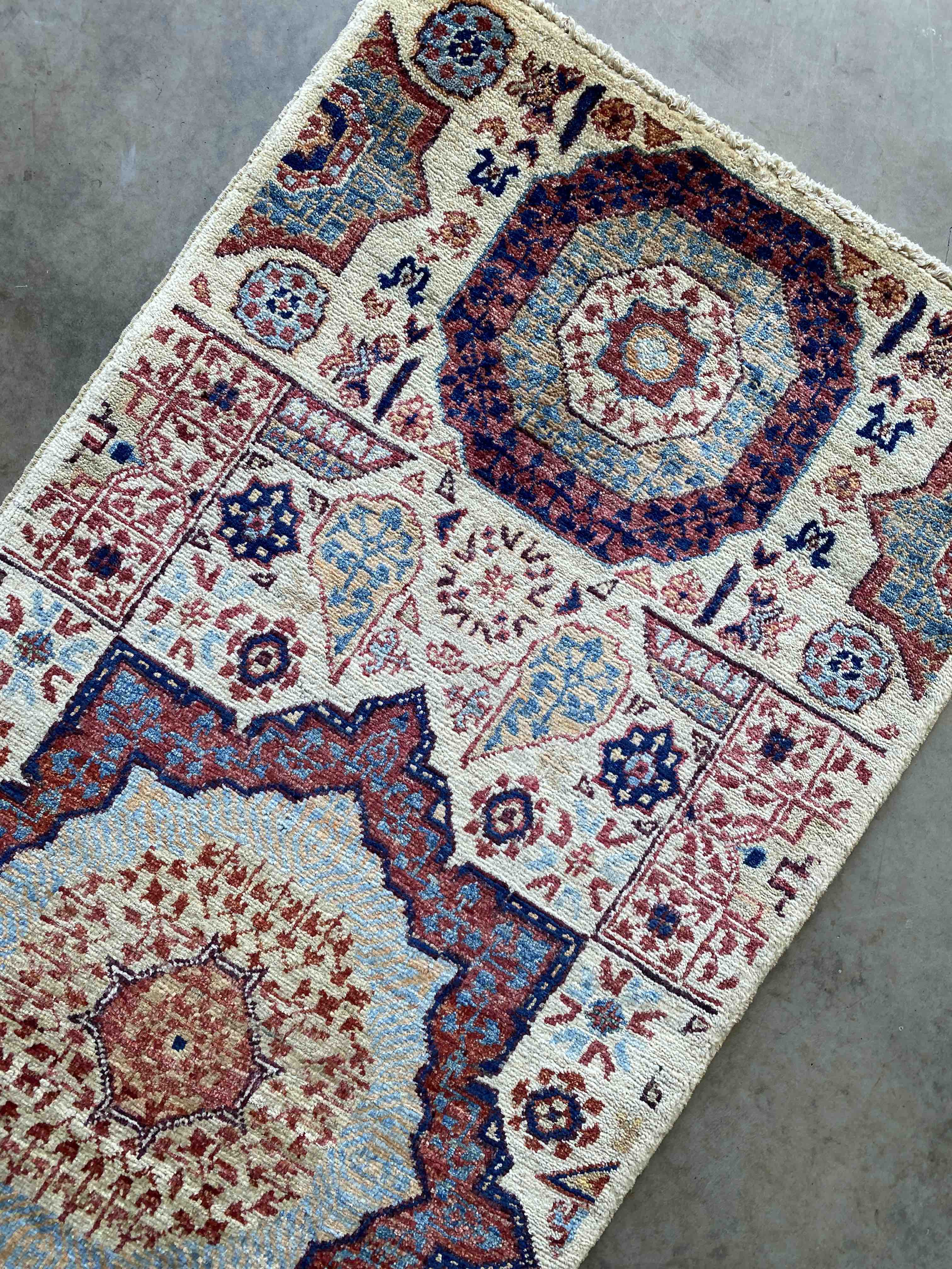 Afghan Mamluk Natural Dye Rug 142x60cms