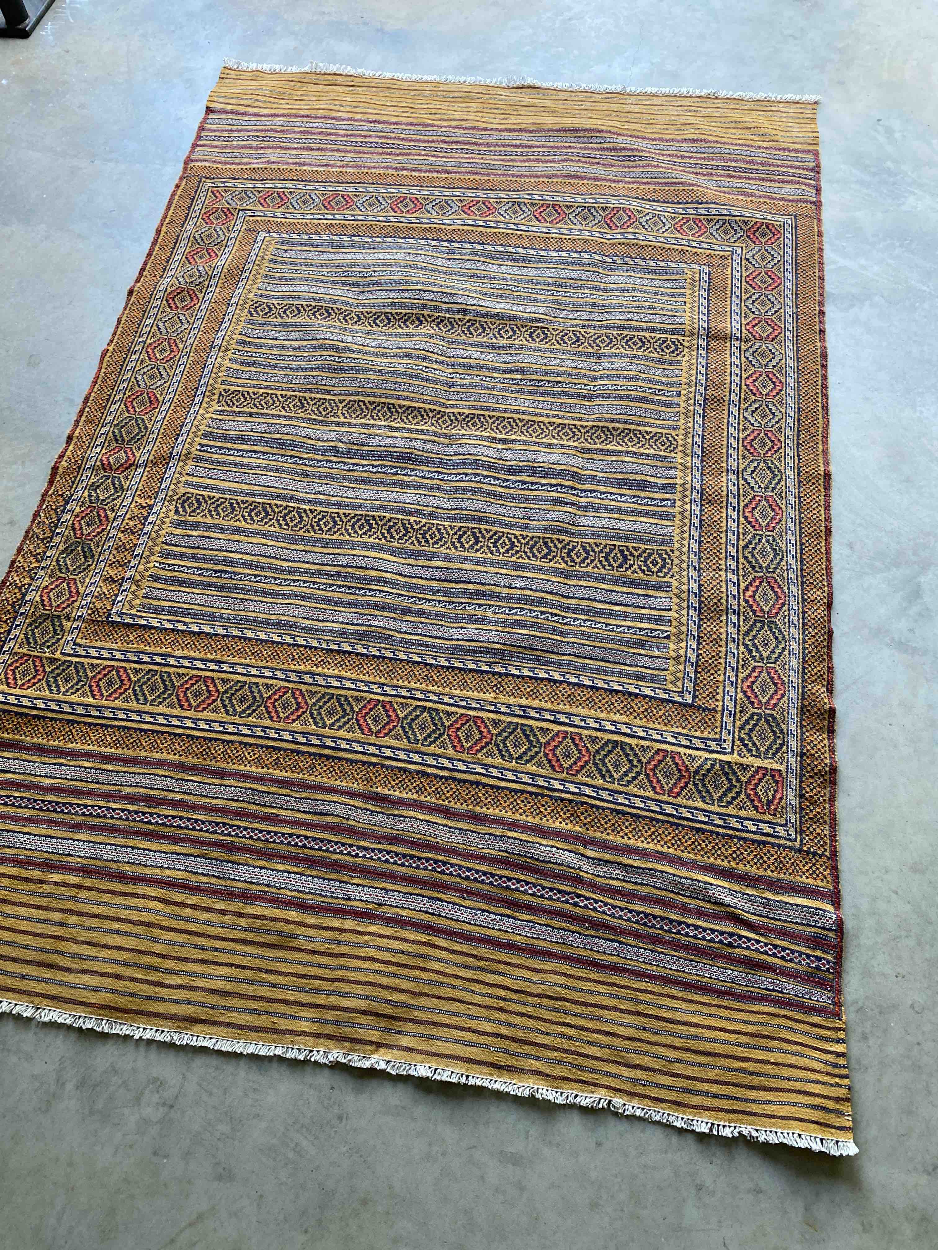 Tribal Afghan Soumak Rug 213x138cms