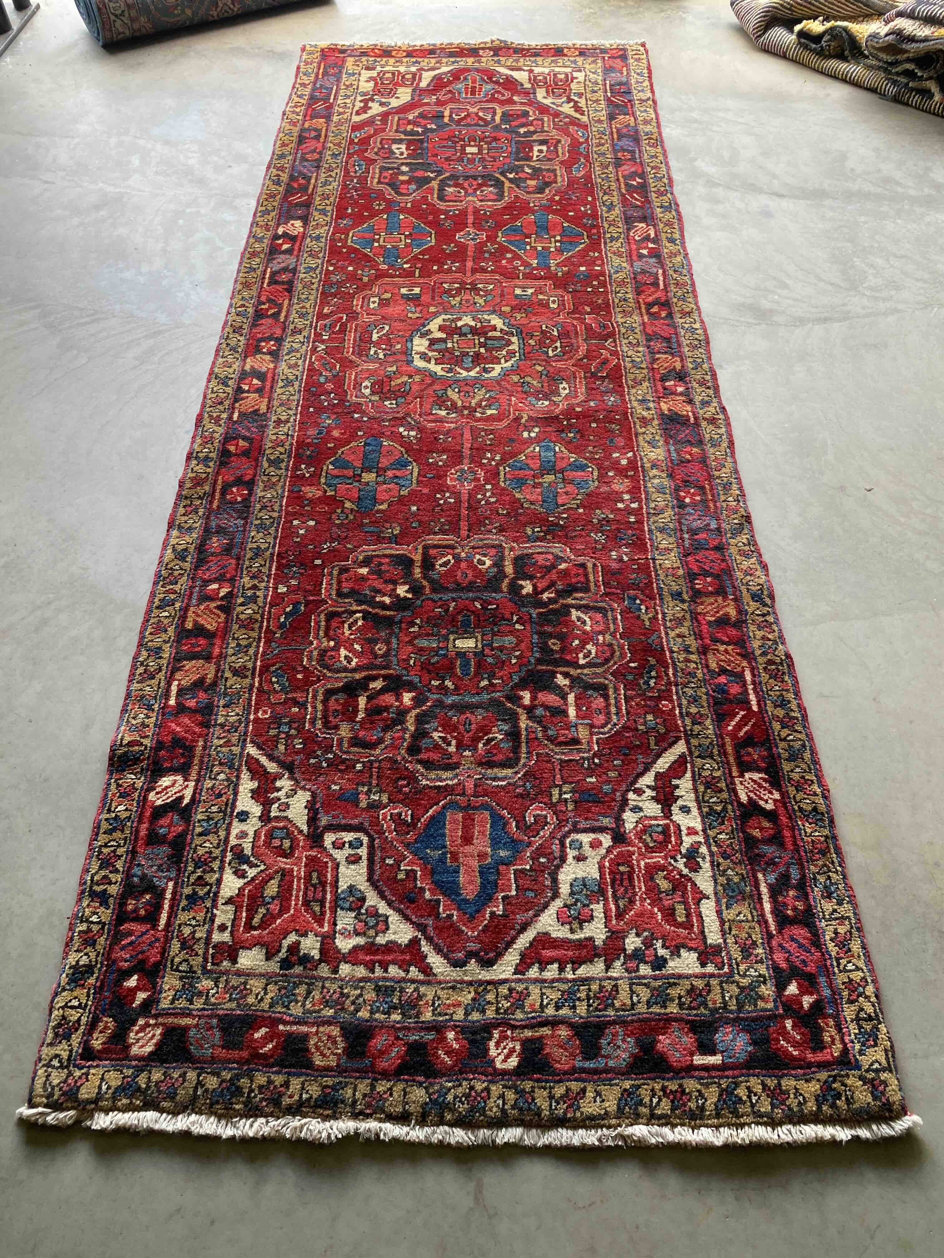 (Rare) Persian Heriz Hallway Runner 325x113cms