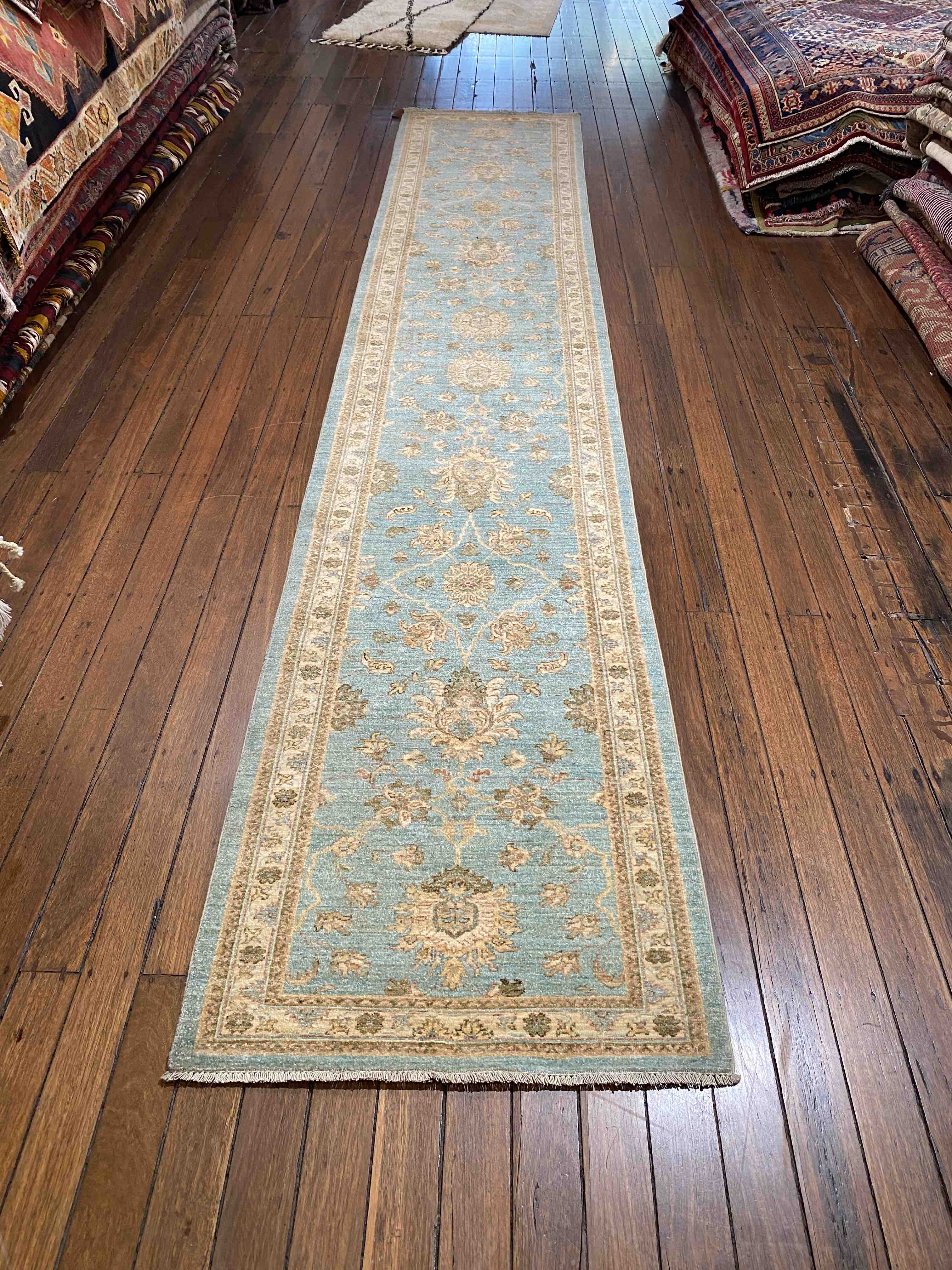 Royal Light Blue Afghan Rug  455x85cms