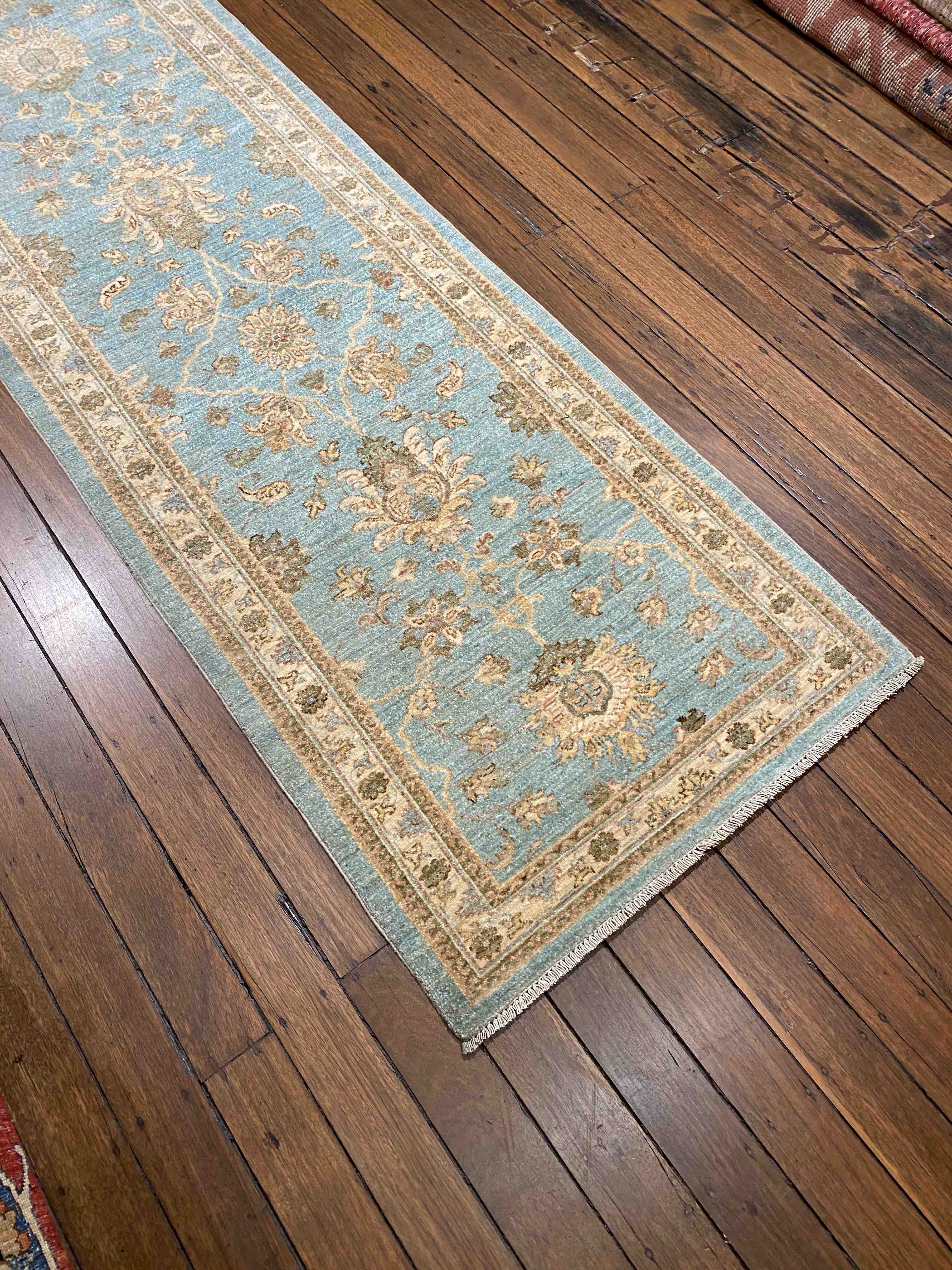 Royal Light Blue Afghan Rug  455x85cms