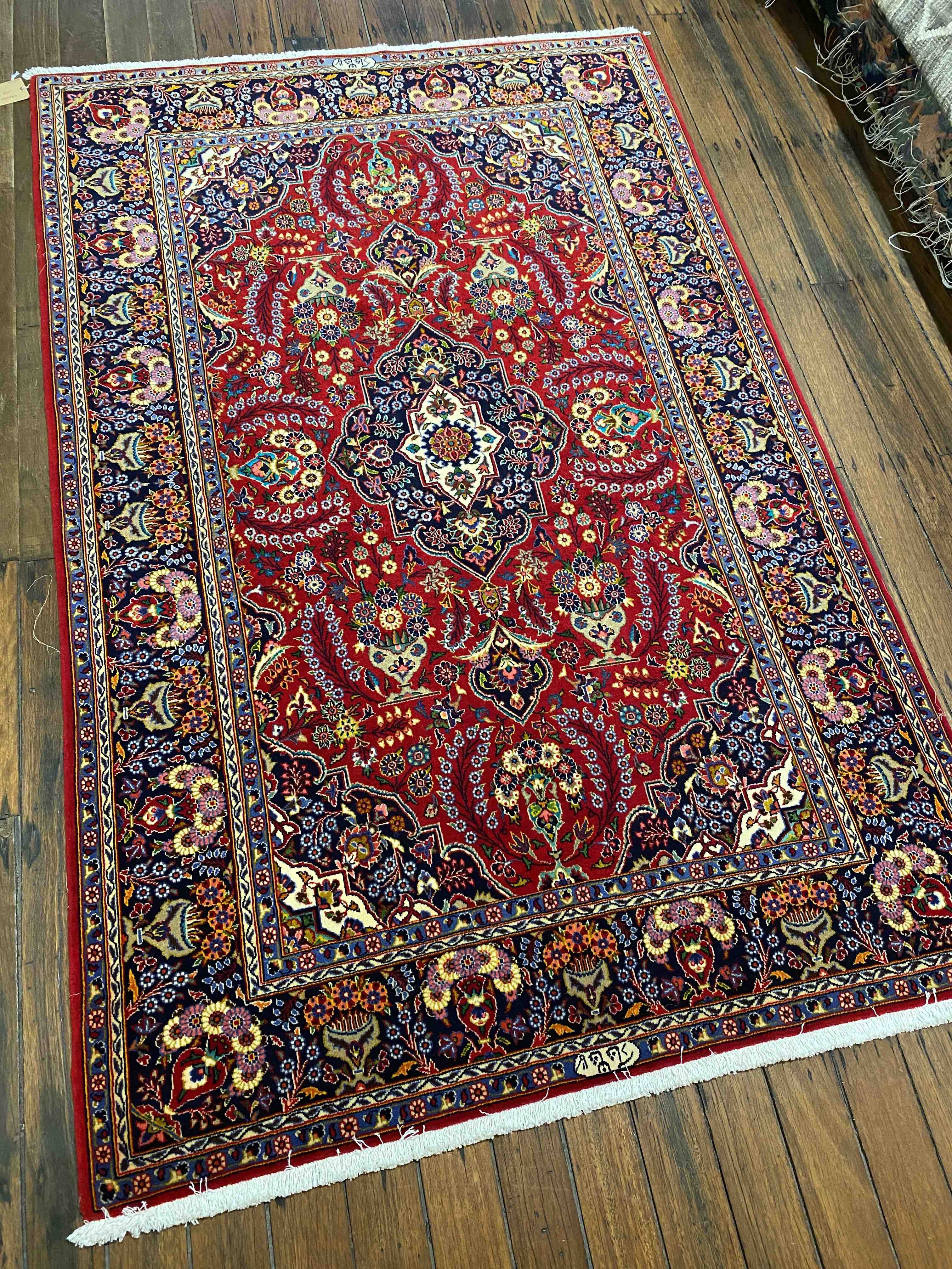 Signed Persian Kashan Rug 225x145cms