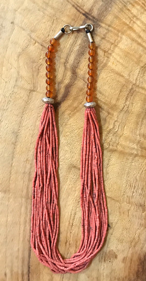 Orange Multi strand Necklace