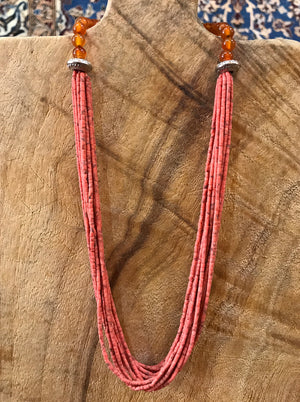 Orange Multi strand Necklace