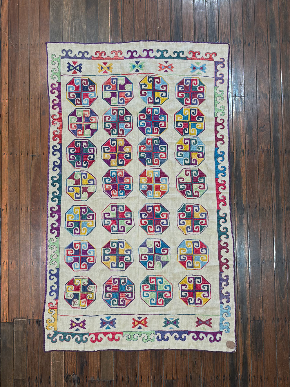 Uzbek Suzani Textile Rug